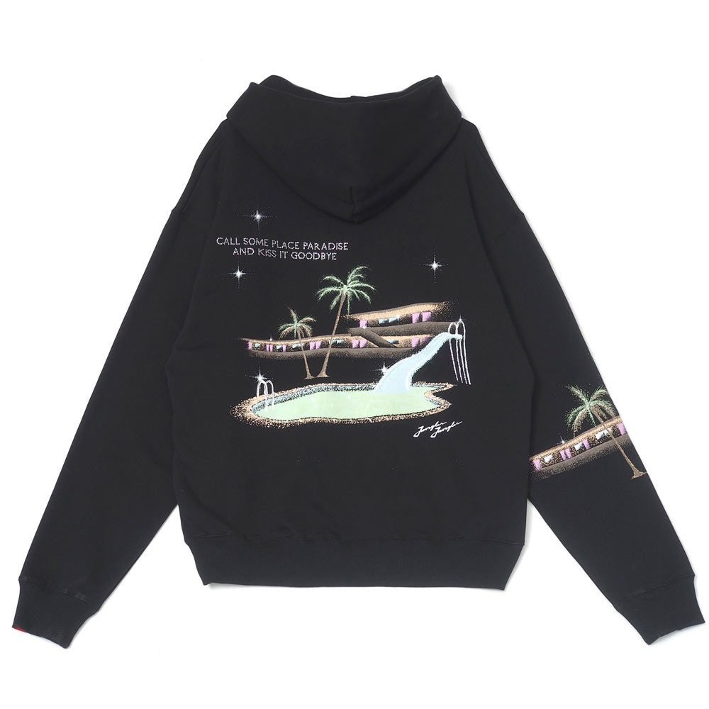JUNGLES JUNGLES Black Paradise Pool Slide Graphic Hoodie‎ Men's Large